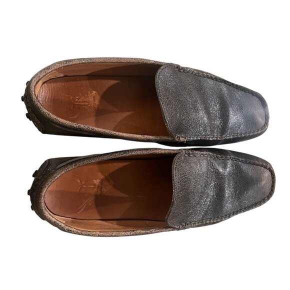 Frye  Men\'s Brown Venetian Leather Driving Moccasin Slip On Loafer 9D
